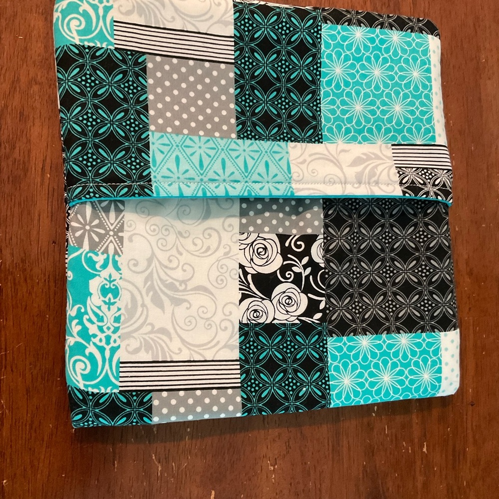 Floral Potato Bag Blue, Black, White 100% Cotton Microwaveable